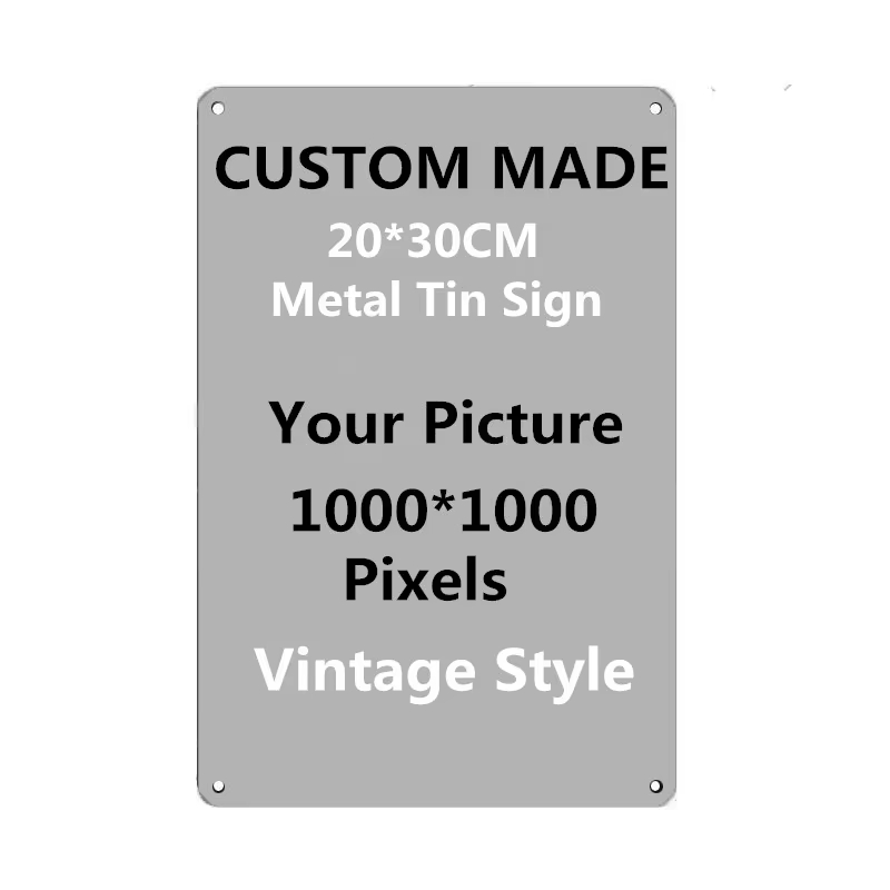 Vintage Collectible Plates - Kişiselleştirilmiş Özel Metal Tabela 20x30cm, Fotoğrafınızı,