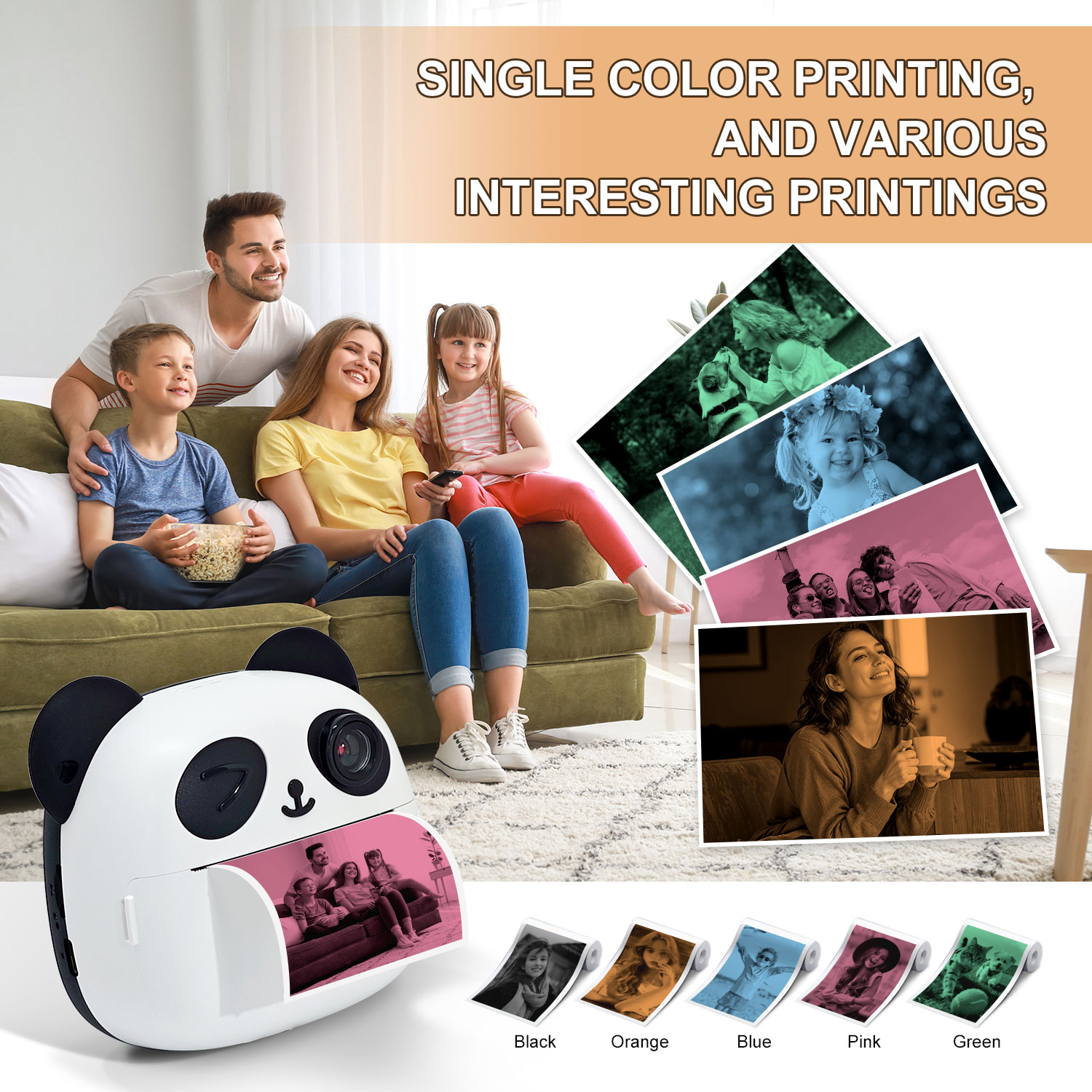 Collectible Vintage Cameras - Koleksiyonluk Retro Panda Baskılı Kamera, Çocuklar