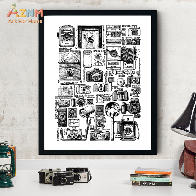 Collectible Vintage Cameras - AZNM Vintage Kamera Koleksiyonu Kanvas Duvar