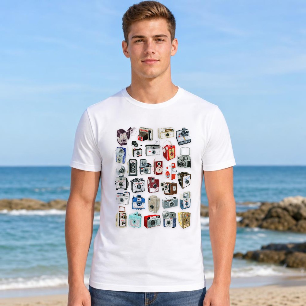 Collectible Vintage Cameras - Grafik Tişört Erkekler Vintage Kamera Koleksiyonu